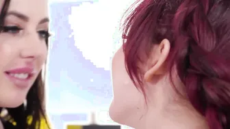 Small tits lesbian Sabina Rouge gets sensual ass licking