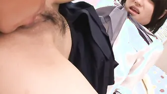 Petite Mitsuki is nailed under uniform skirt