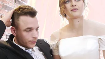 Beautiful bride fucks stranger while hubby cuckolds