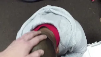 Black dude hardcore ass fucked in spitroast 3way in pawnshop