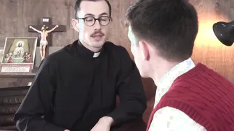 Priest fucks religious young gay raw after being sucked off