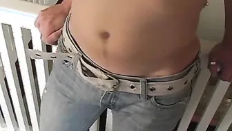 Hot and cute twink wanks his big fat dick in the corner