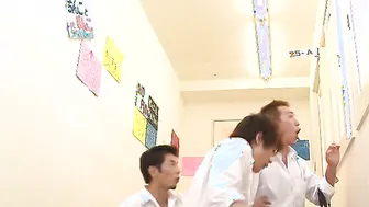 Satsuki Kirioka getting 3 dicks into twat