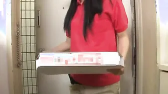 Tasty pizza delivery women is a real skank