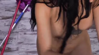 Inked black housekeeper Canela Skin dicked up the ass