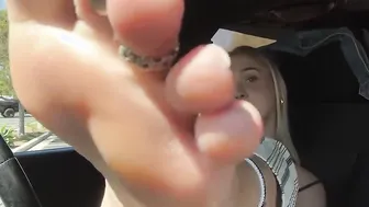 Foot Tease In Car