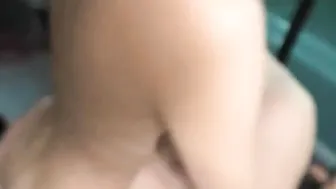 3 babes are having group sex inside a van