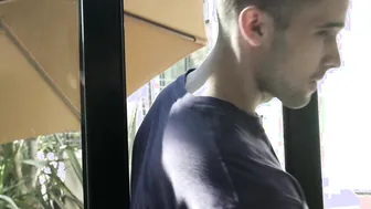 Muscular jock bareback fucks his good looking neighbor