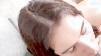 Big Boobs Brunette gets Messy Facial after Rough Anal