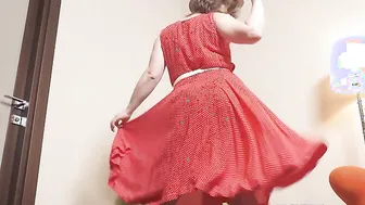Hairy MILF strutting inher summer wear at home