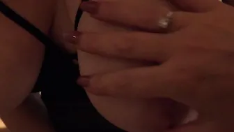 Hairy mom playing with her pussy and her toy