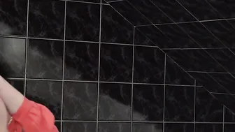 Naughty mature lady catching a toy boy in the bathroom