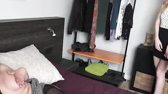 Three spanish old and young lesbians playing together
