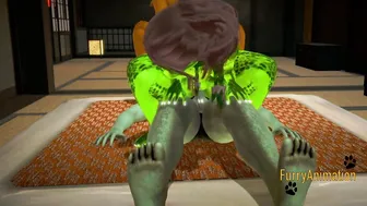 Furry Animated 3D - 3 Way Lizard Mouse and Dragon Rough Sex 2/2