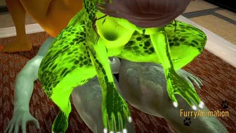 Furry Animated 3D - 3 Way Lizard Mouse and Dragon Rough Sex 2/2
