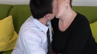 Mat porn video – Big breasted chubby housewife doing her younger lover
