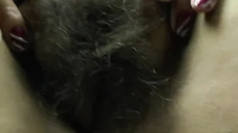Hairy mature Latina BBW getting very frisky