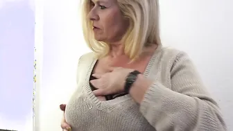 Mat porn video – Big breasted heavily pierced German housewife masturbating
