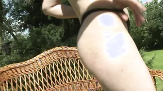 This naughty housewife loves to play in the garden