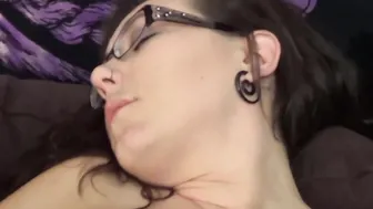 Nerdy Whore Sinn Sage Got Her Glasses  Face Covered With A Big Hot Load