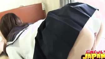 Teenage college girl in uniform gets cumshot from teacher's cock - PornPros