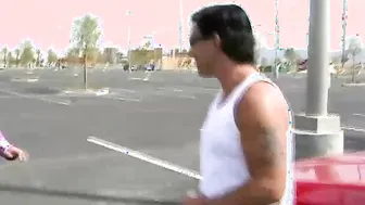 Cute BBW in the Parking Lot