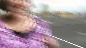 Cute BBW in the Parking Lot