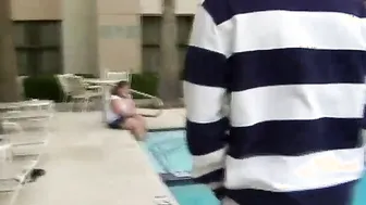 Cute BBW at the Pool