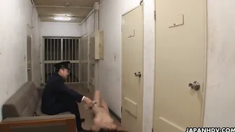 Sweet young gal getting rammed by a prison guard