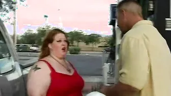 Cute BBW in the Gasoline Station