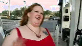 Cute BBW in the Gasoline Station