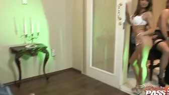 Hot blonde with big boobs rides cock