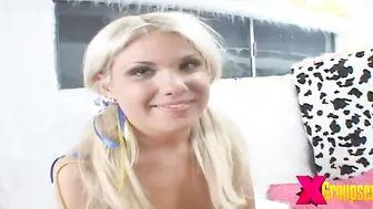 Dahlia and Aubrey take turns on a cock