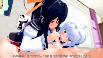 college Dxd - Three Way Frenzy! Raven Haired Babe Gets Double Creampied