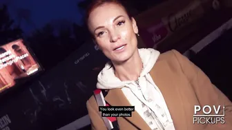Red Head KESSIE SHY BANGED behind Billboard inside the Middle of Berlin (ENGLISH)