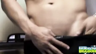 Cute Asian Jerking Off In the Kitchen
