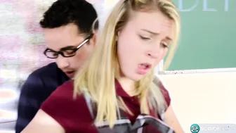 Barely legal teenage college girl Cali Sparkles gets her tight pussy pounded