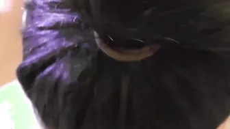 Petite skinny Asian sucks cock in POV and offers wet pussy