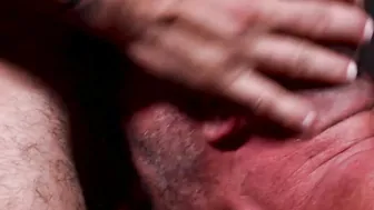 Bearded hunk raw impales his older lover before eating cum