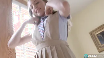 Teenage Doll - Petite Blonde Teens Striptease & Masturbation in Classroom