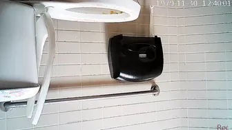 Restroom porn video – Cute girl pees in public restroom american wc