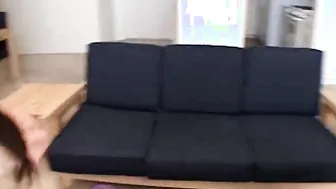 Twin sluts masturbate together on the floor