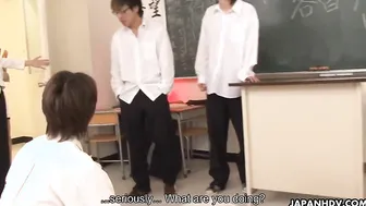 Yui Komine getting double penetrated at school
