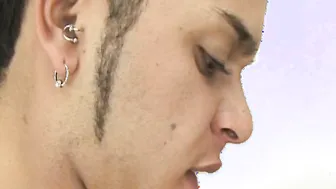 Youthful latino stuffs mouth with cock before bareback