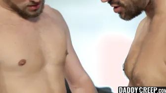 Stepson deepthroats stepdads big cock before bareback sex