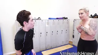 Inked Ryan Conner bubble butt tapped in locker room