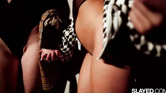 SLAYED Lingerie models Jill  Vanna scissor passionately