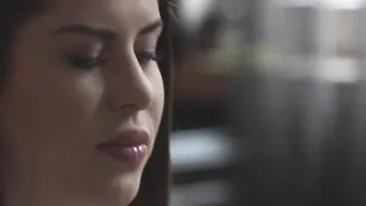 Cassie RIght undresses to take a big boner up her hot snatch
