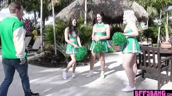 Cheerleaders taking advantage on a cock