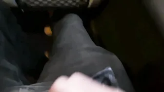 I pull out my dick in front of the slut in the train.
